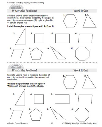 Geometry Daily Math Warm-Ups and Answe Key Grade 4-6