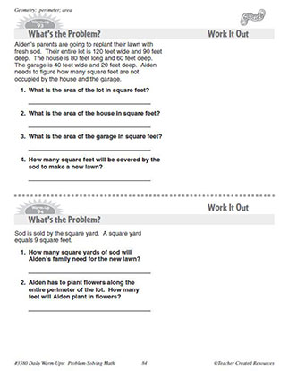 Geometry Daily Math Warm-Ups and Answer Key Grade 5-7