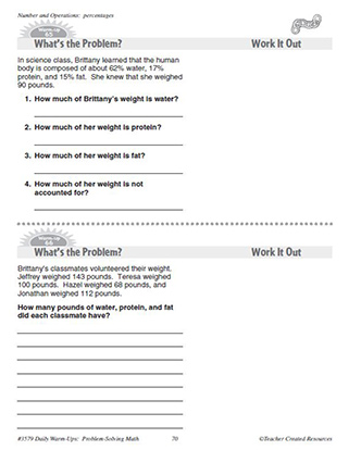 Number and Operations Daily Math Warm-Ups and Answe Key Grade 4-6
