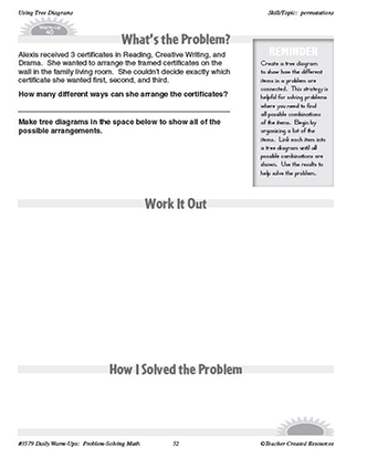 Using Tree Diagrams Daily Math Warm-Ups and Answer Key Grade 4-6