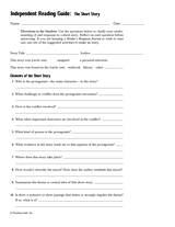 Independent Reading Guide: Short Story