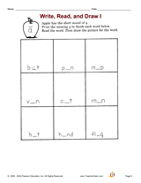 Write, Read, and Draw -- Short a""
