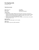 Investigate Activity: Investigating Soils