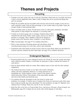 Ecology Themes and Projects
