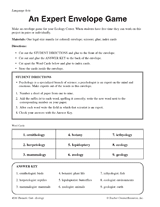 Scientific Vocabulary Envelope Game