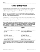 Letter of the Week