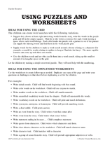 Using Puzzles and Worksheets