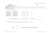 Math Warm-Up 33 for Gr. 1 & 2: Numbers and Numeration