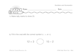 Math Warm-Up 37 for Gr. 1 & 2: Numbers and Numeration