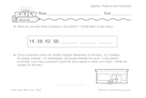 Math Warm-Up 244 for Gr. 3 & 4: Algebra, Patterns & Functions