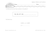 Math Warm-Up 246 for Gr. 3 & 4: Algebra, Patterns & Functions