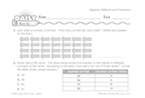 Math Warm-Up 259 for Gr. 3 & 4: Algebra, Patterns & Functions