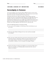 Serendipity in Science: Edison & Inventions