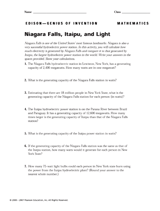 Niagara Falls, Itaipu, and Light