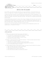 Battle of the Alamo Reading Warm-Up