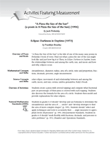 Literature & Math: Stories about the Solar System