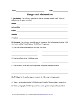 Hunger and Malnutrition