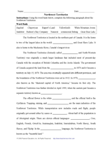 Northwest Territories Word-Fill