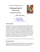 Extra Credit Reading Group Guide