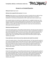 Answer to an Unasked Question