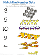 Match the Numbers in Outer Space